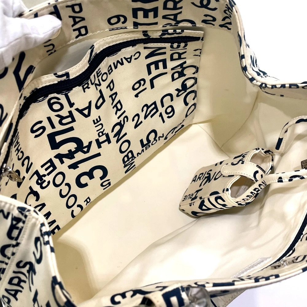CHANEL White Canvas Logo Shoulder Bag - Picture 10 of 15